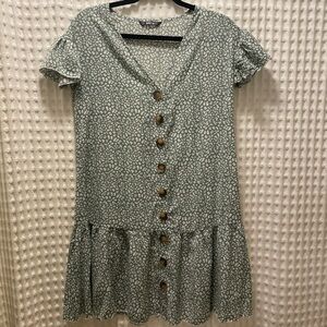 SHEIN Light Green Animal Print Dress